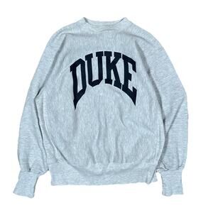 Vintage Duke University Crewneck Sweater Reverse Weave Cotton Exchange Large USA